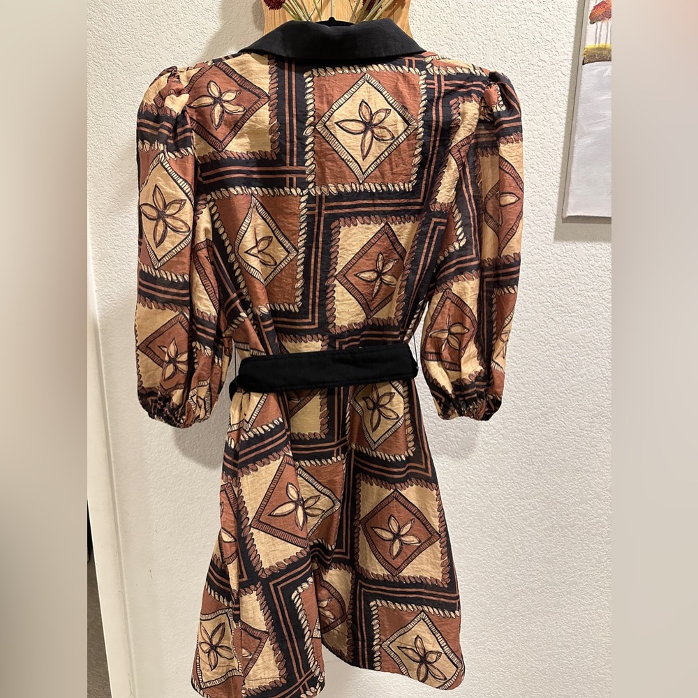 Keepsake The Label Vera Coffee Patchwork Dress - image 4